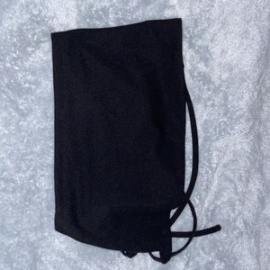 Small lace up back black tube top